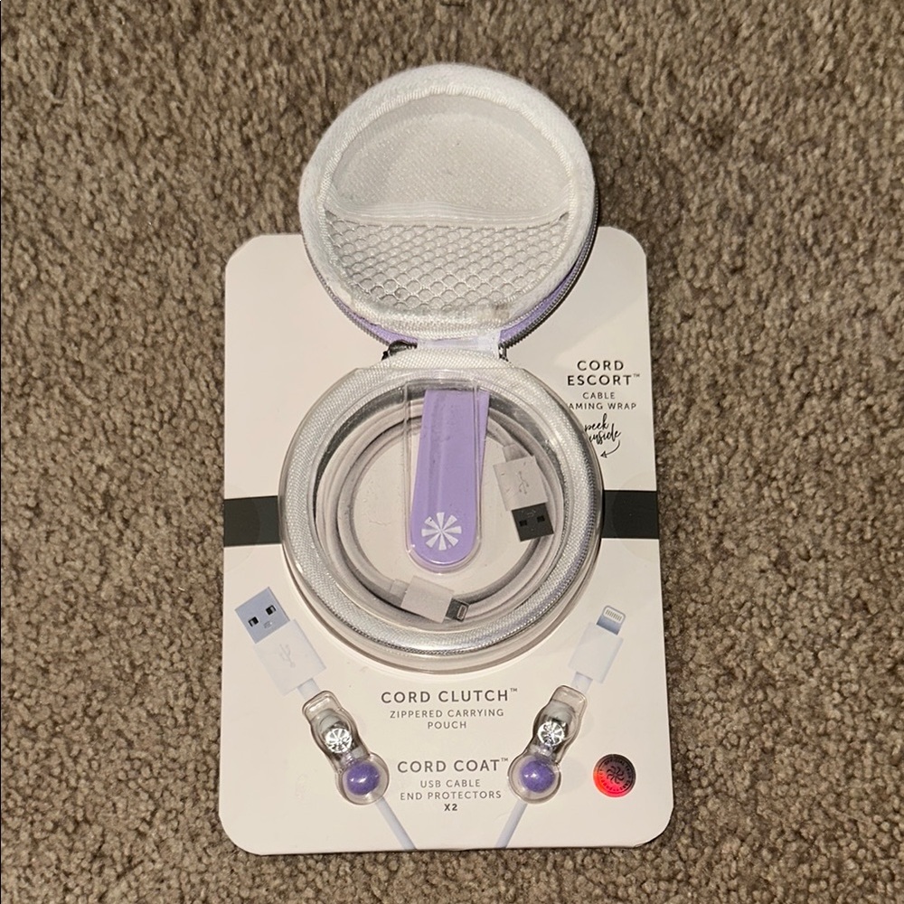 Tech Candy Cord Order 4-Piece Gift Set : Cable Wrap, USB Cable End Protectors